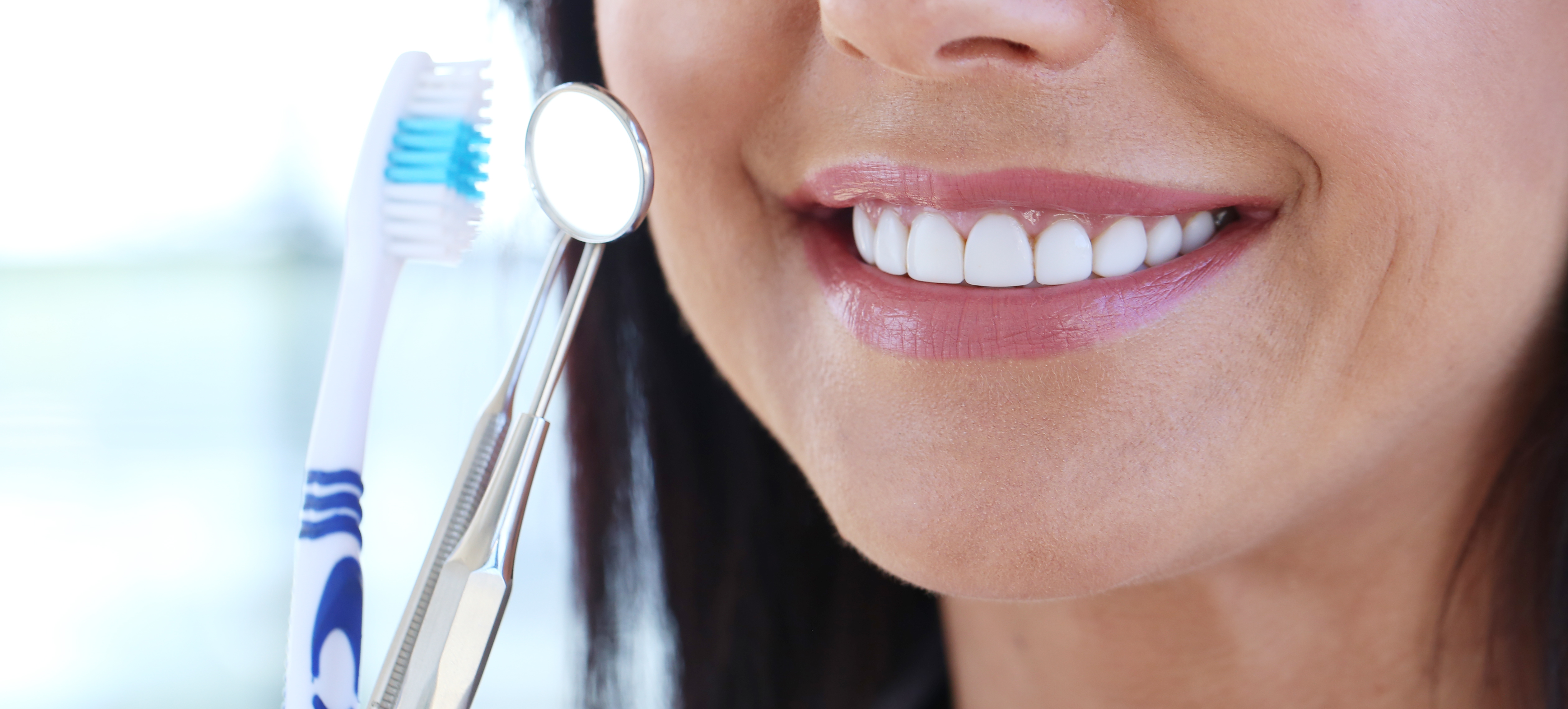 Medicine. Woman with beautiful smile